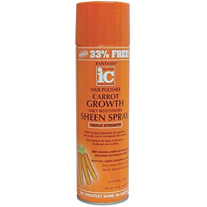 IC Fantasia Hair Polisher Carrot Growth Sheen Spray Triple Strength, 14 Oz x-pression