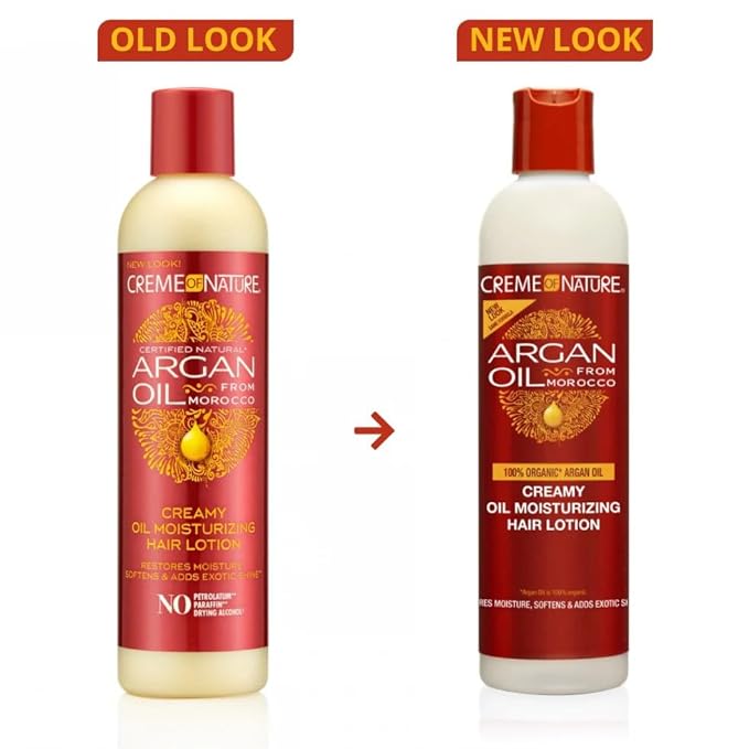 Crème of Nature, Argan Oil Hair Lotion, Creamy Oil Moisturizer to Help Restore Moisture and Add Shine, 8.45 Fl Oz x-pression