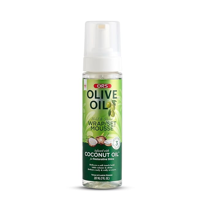 ORS Olive Oil Hold & Shine Wrap/Set Mousse, 7 fL oz, 207 ml x-pression