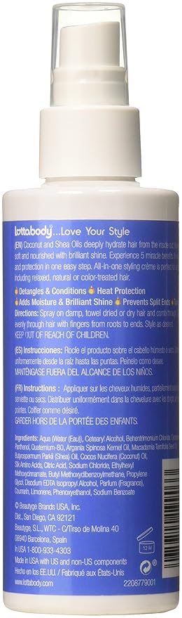 Lottabody, Love Me 5 in 1 Miracle Creme, Heat Protection For a Moisture & Brilliant Hair, 5.1 Fl Oz x-pression