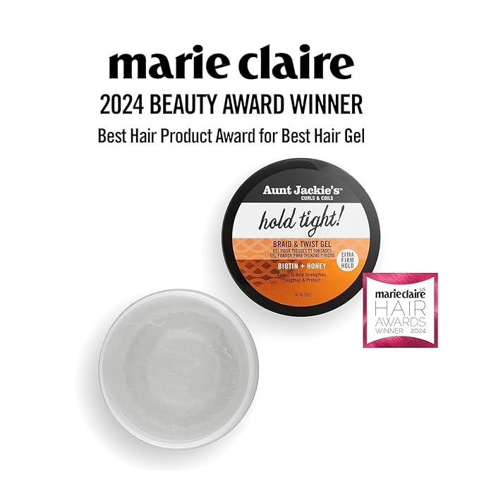 Aunt Jackie's Award-Winning Braid + Twist Collection Hold Tight Braid & Twist Gel with Extra Firm Hold, 7.5oz x-pression
