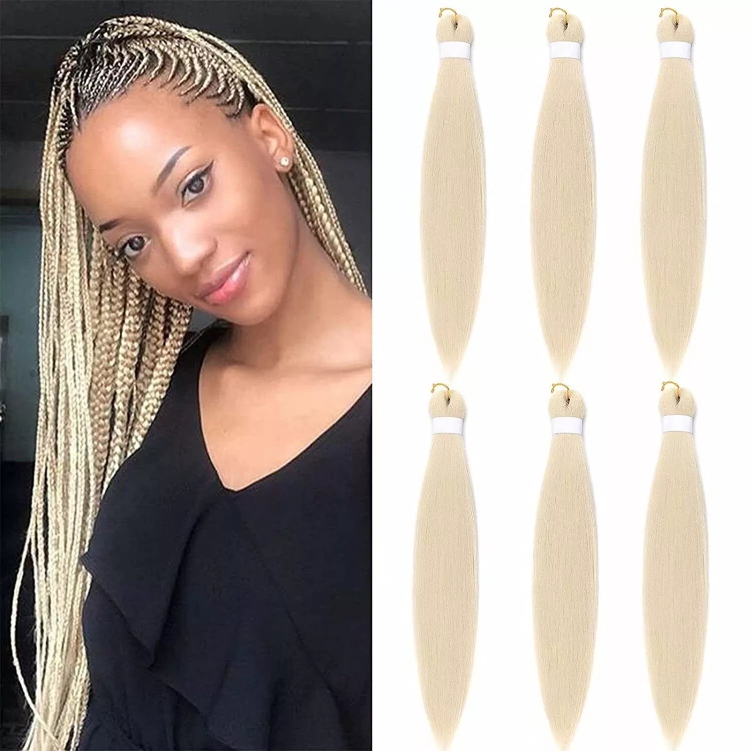 SMART BRAID 6 IN A PACK 28" Pre-Stretched Extension Human Hair Thick Ponytail x-pression