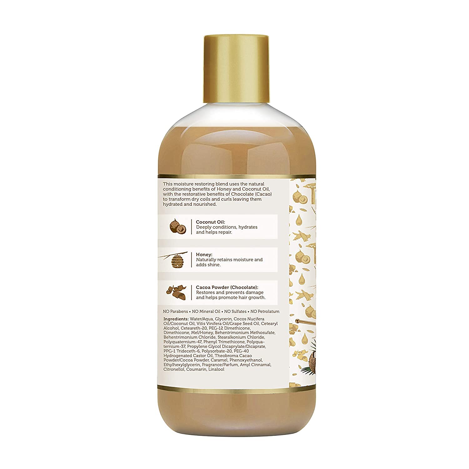 African Pride Moisture Miracle Honey, Chocolate & Coconut Oil Conditioner - Helps Repair & Replenish Moisture to Natural Coils & Curls, Nourishes & Restores, Sulfate Free, Color Safe, 12 oz x-pression