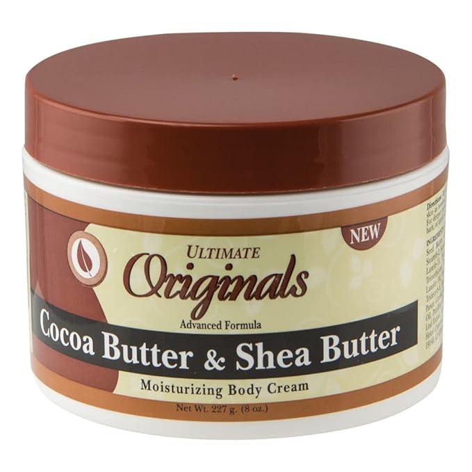 Originals by Africa's Best Cocoa Butter & Shea Butter Moisturizing Body Cream, Superior Blend of Natural Ingredients for Velvety Smooth, Nourished Skin, 8oz Jar x-pression
