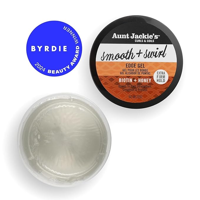 Aunt Jackie's Award-Winning Braid + Twist Collection Smooth + Swirl Edge Gel with Extra Firm Hold, 4oz x-pression