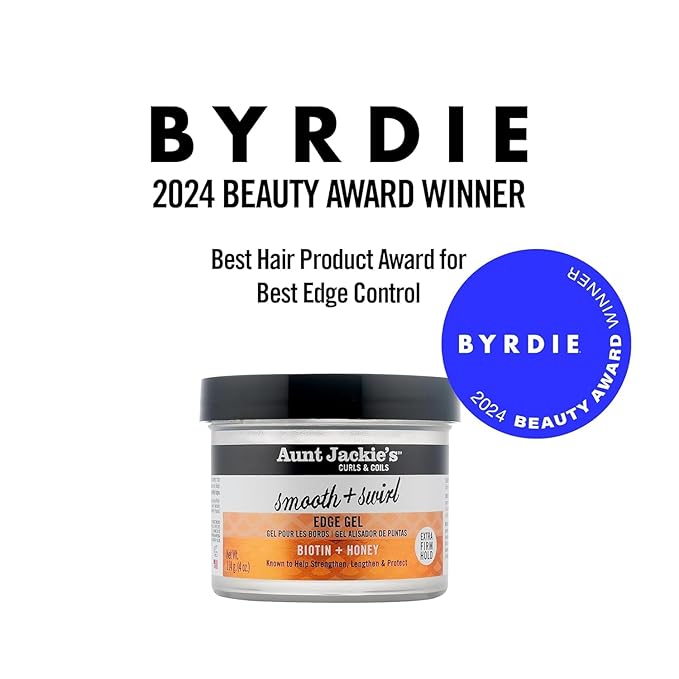 Aunt Jackie's Award-Winning Braid + Twist Collection Smooth + Swirl Edge Gel with Extra Firm Hold, 4oz x-pression