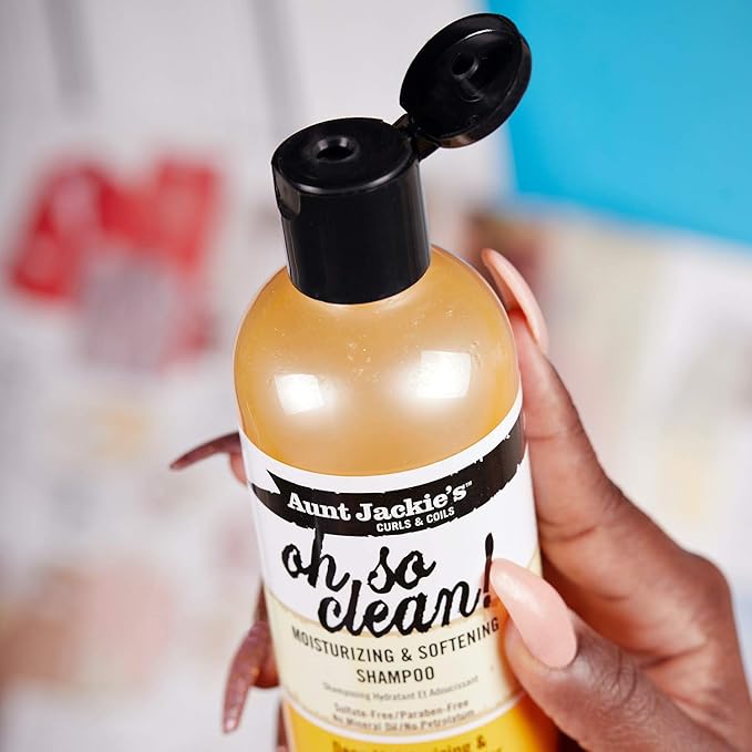 Aunt Jackie's Oh So Clean Lather-rich Deep Moisturizing Shampoo, Revives Fragile, Dry Hair, Enriched with Coconut Oil, Shea Butter and Extra Virgin Olive Oil, 12 Ounce Bottle x-pression
