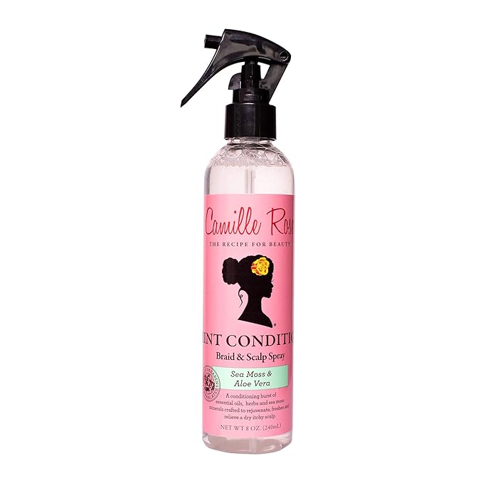Camille Rose Mint Condition Braid and Scalp Spray, with Aloe Vera and Sea Moss to Hydrate, Reduce Breakage, and Nourish the Scalp, 8 fl oz x-pression