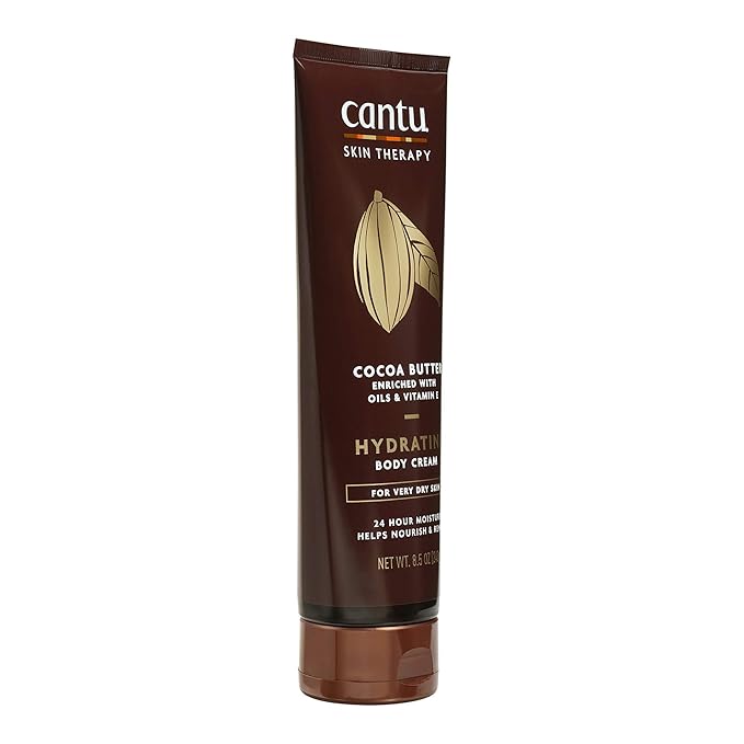 Cantu Therapy Cocoa Butter Hydrating Body Cream for very Dry Skin, 8.5 Oz x-pression
