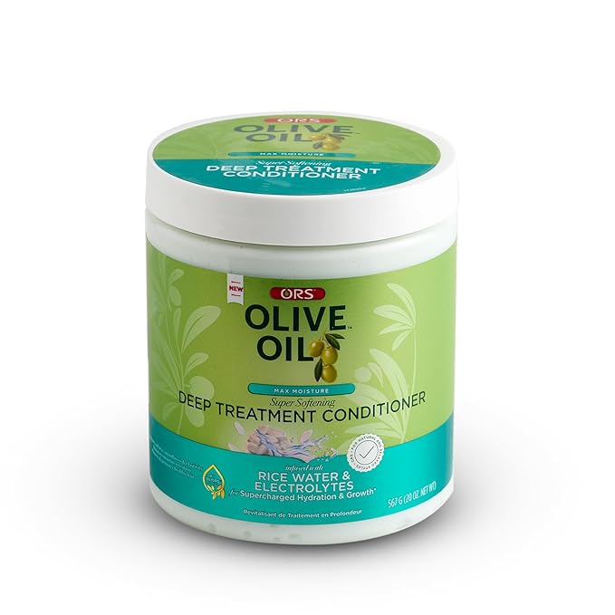 ORS Olive Oil Max Moisture Super Softening Deep Treatment Conditioner Infused with Rice Water & Electrolytes (20.0 oz) x-pression