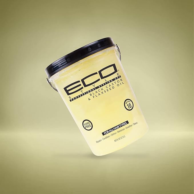 Eco Style Black Castor and Flaxseed Oil Styling Gel - Helps Nourish and Repair Damaged Hair - Promotes Healthy Scalp - Provides Superior and Weightless Hold - Delivers Long Lasting Shine x-pression