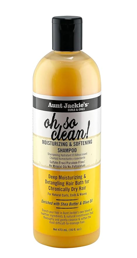 Aunt Jackie's Oh So Clean Lather-rich Deep Moisturizing Shampoo, Revives Fragile, Dry Hair, Enriched with Coconut Oil, Shea Butter and Extra Virgin Olive Oil, 12 Ounce Bottle x-pression