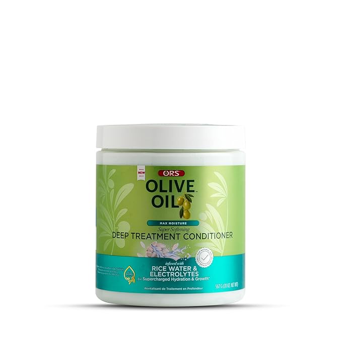 ORS Olive Oil Max Moisture Super Softening Deep Treatment Conditioner Infused with Rice Water & Electrolytes (20.0 oz) x-pression