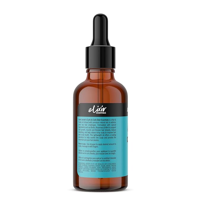 Aunt Jackie's Elixir Essentials Hair & Scalp Oil Enriched with Biotin, Rosemary & Mint, Nourishes, Thickens & Supports Hair Growth, 2 oz x-pression