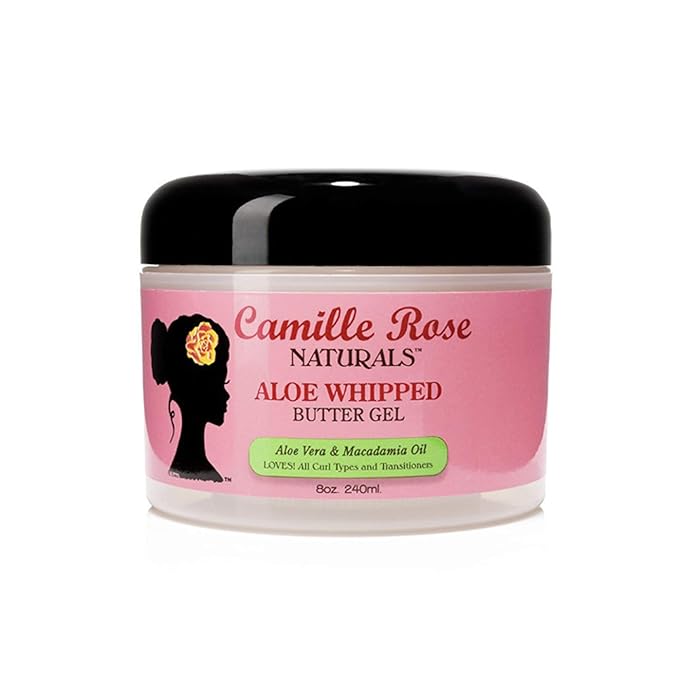 Camille Rose Aloe Whipped Butter Hair Styling Gel, with Aloe Vera and Macadamia Oil for Moisture and Light Hold, for All Hair Types 8 oz x-pression