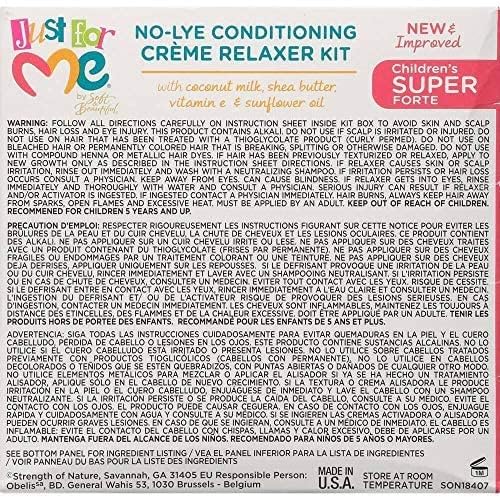 Just for Me No-Lye Conditioning Creme Relaxer Kit-Children's ,Super Forte x-pression