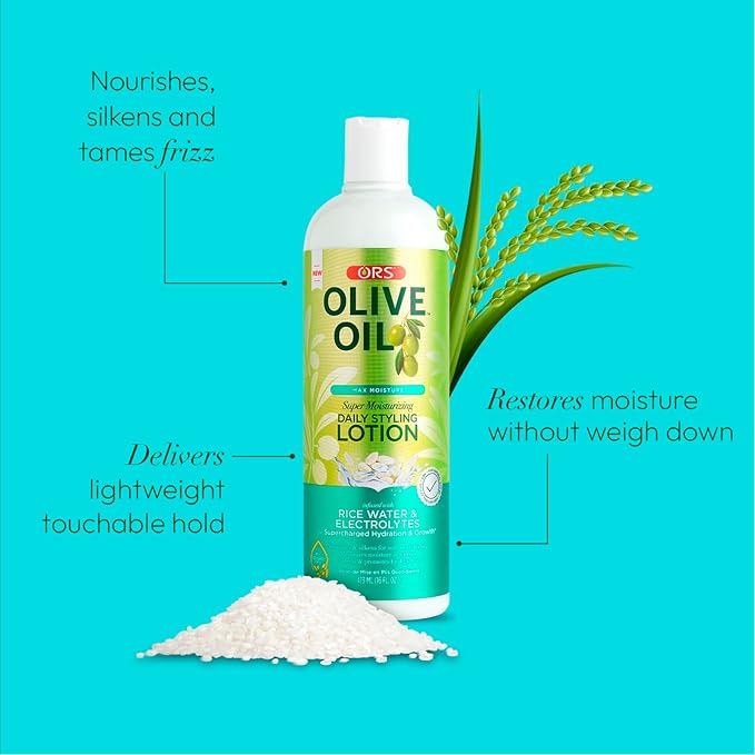 ORS Olive Oil Max Mousture Super Moisturizing Daily Styling Lotion 16 Ounces x-pression