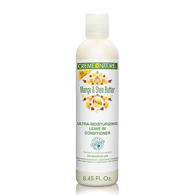 Leave In Conditioner with Mango & Shea Butter by Crème of Nature, Ultra Moisturizing for Dry Dehydrated Hair, 8.45 Fl Oz x-pression
