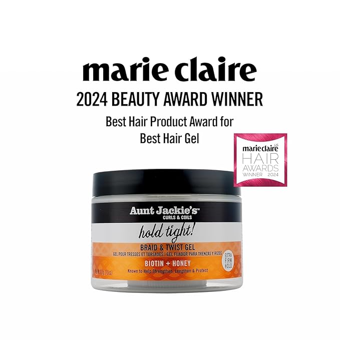 Aunt Jackie's Award-Winning Braid + Twist Collection Hold Tight Braid & Twist Gel with Extra Firm Hold, 7.5oz x-pression