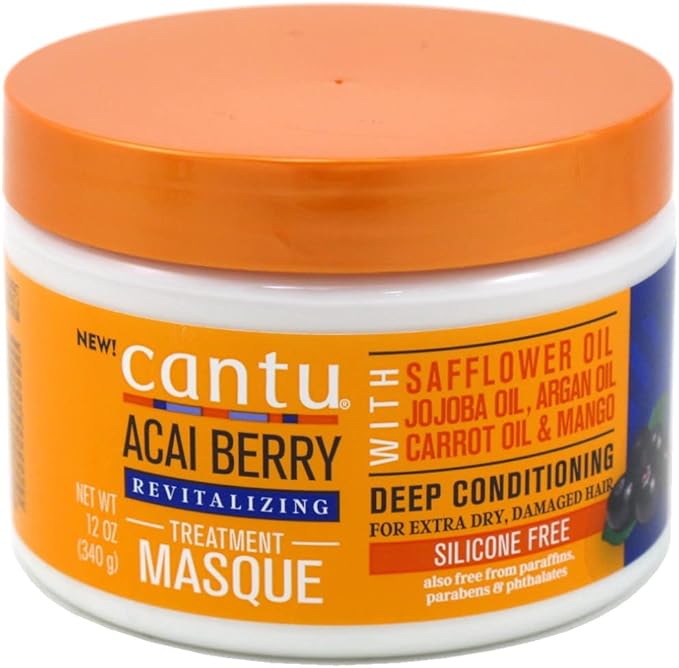 Cantu Revitalizing Treatment Masque, Acai Berry, 12 oz (340 g) x-pression