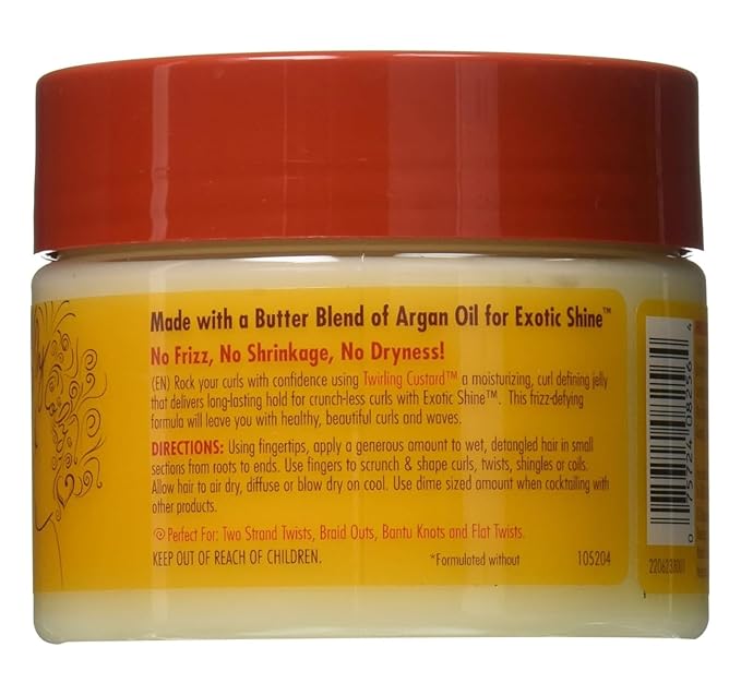 Argan Oil Curl & Hold Custard by Crème of Nature, Argan Oil of Morocco, Adds Moisture and Eliminates Frizz, 11.5 Fl Oz x-pression