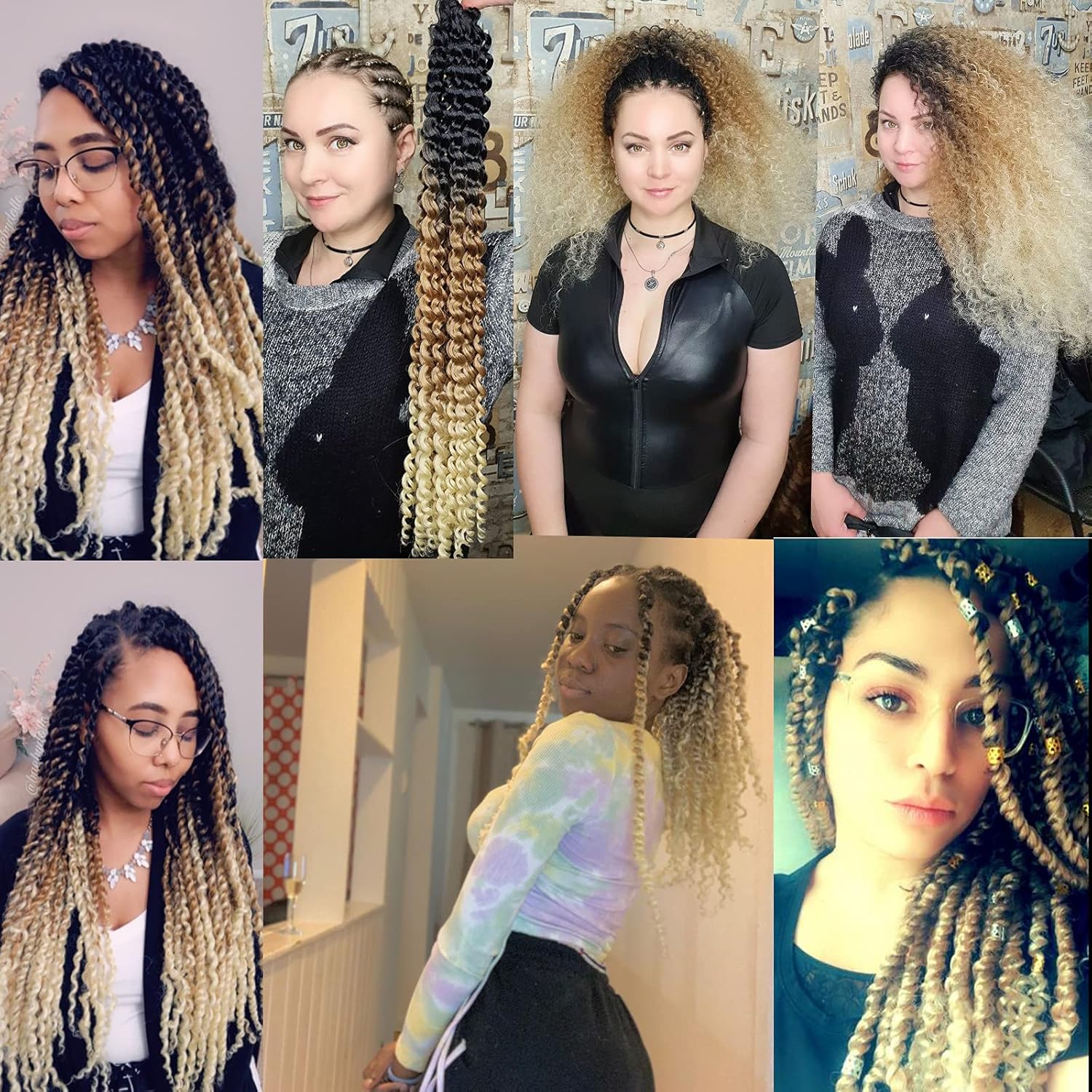 Kuknus Collection Boho Water Wave 14” Synthetic Passion Twist Hair for Woman Girls x-pression