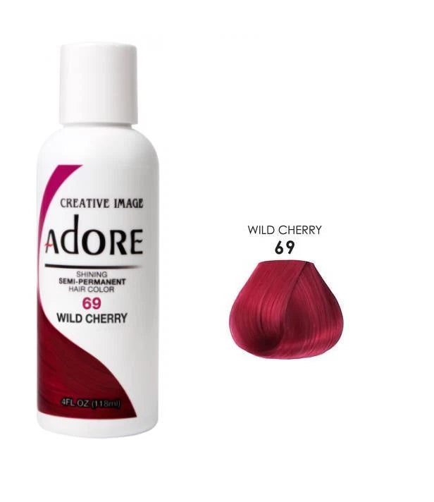 2 X ADORE SEMI PERMANENT HAIR DYE COLOR AMMONIA PEROXIDE ALCOHOL FREE 118 ML x-pression