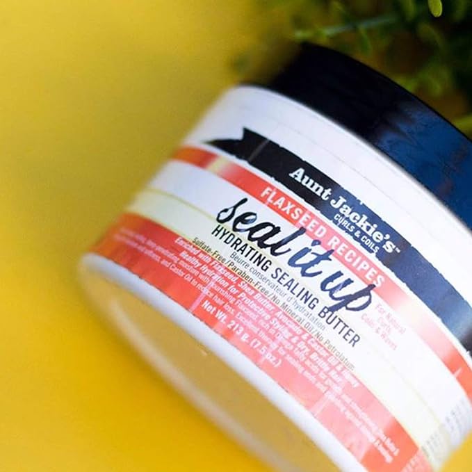 Aunt Jackie's Flaxseed Recipes Seal It Up, Hydrating Sealing Butter, Helps Prevent and Repair Damaged Hair, Jar, 7.5 Oz x-pression