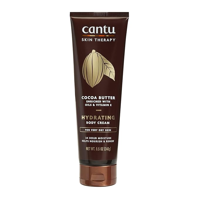 Cantu Therapy Cocoa Butter Hydrating Body Cream for very Dry Skin, 8.5 Oz x-pression