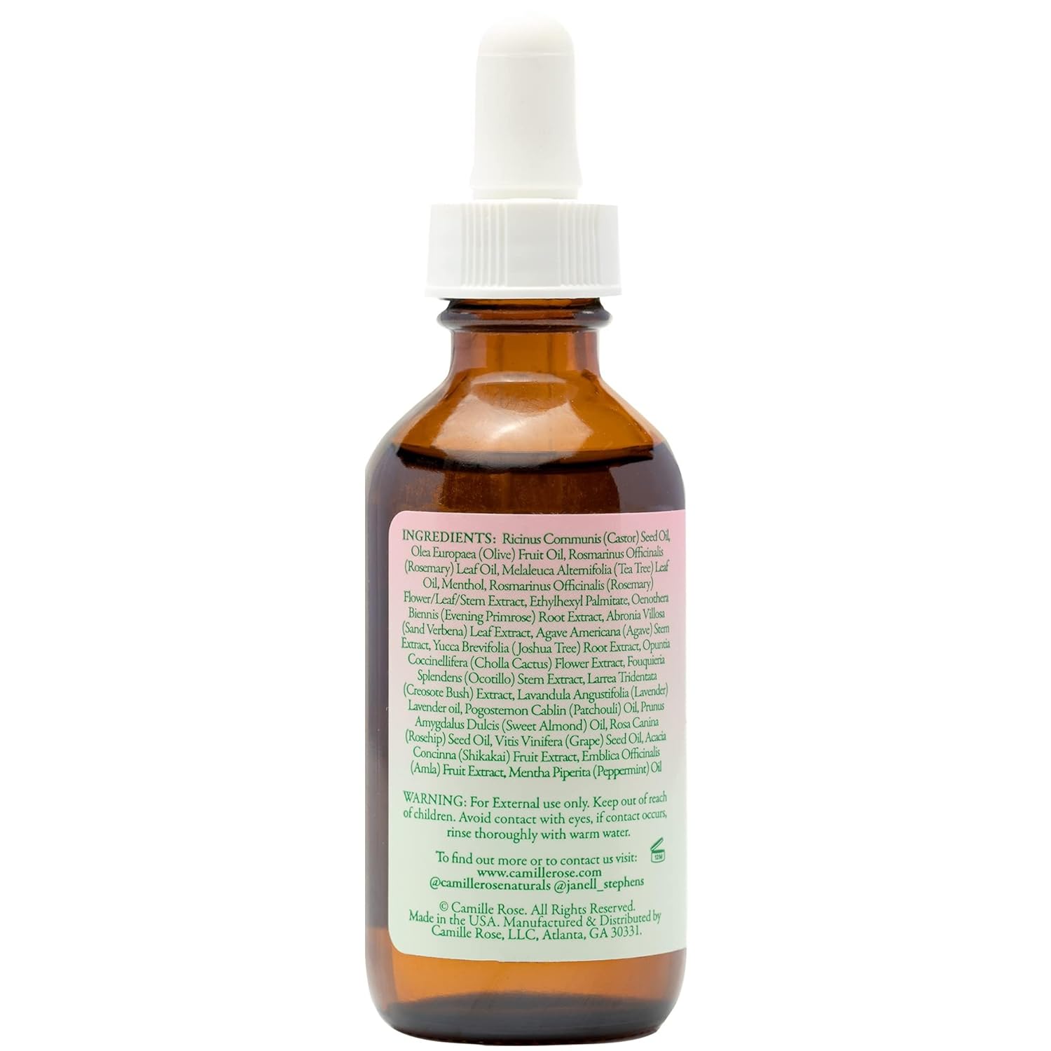 Camille Rose Rosemary Oil Strengthening Hair & Scalp Drops, with Castor, Peppermint & Rosemary Oils, for Hair Growth, Hydration & Strength, 1.9 fl oz x-pression