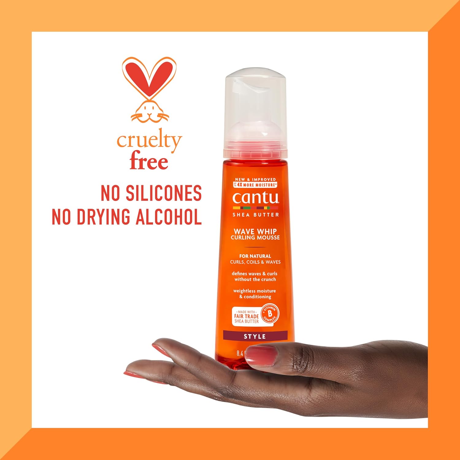 Cantu Wave Whip Curling Mousse with Shea Butter for Natural Hair, 8.4 oz x-pression