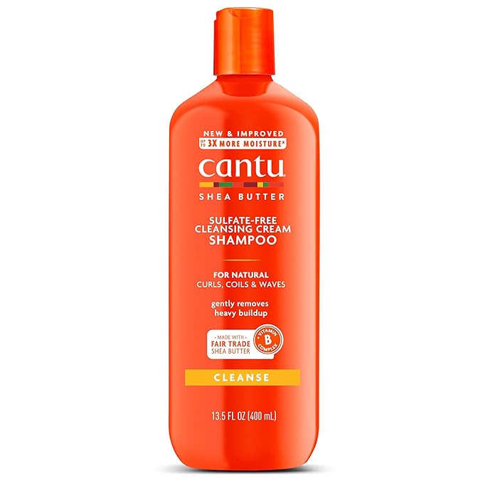 Cantu Sulfate-Free Cleansing Cream Shampoo, 13.5 Fluid Ounce (400 ml) x-pression