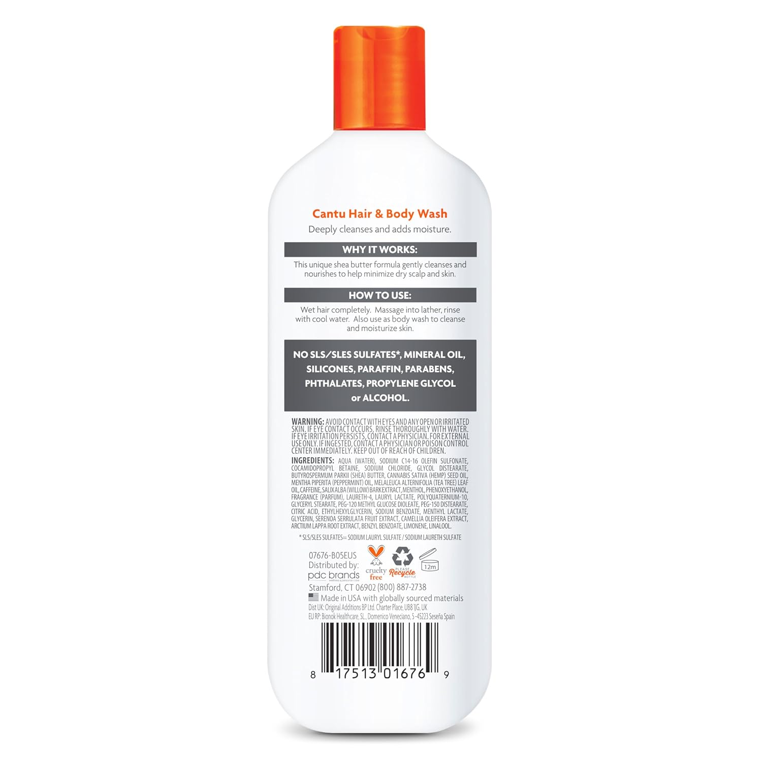 CANTU Men's 2-In-1 Shampoo and Bodywash, 400 ml x-pression