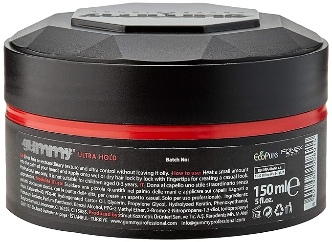 Gummy Ultra Hold Hair Styling Wax 5.07 fl.oz - Keratin Complex, 150 ml x-pression