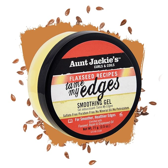 Aunt Jackie's Flaxseed Recipes Tame My Edge Smoothing Hair Gel for Smoother, Healthier Edges, Enriched with Flexseed, Argan and Grapeseed Oil, 2.5 oz x-pression