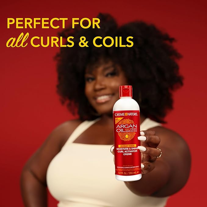 Crème of Nature with Argan Moisture & Shine Curl Activator Creme, 12 Ounce x-pression