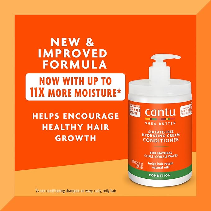 Cantu Shea Butter for Natural Hair Sulfate- Hydrating Cream Conditioner, 25 Ounce, 739 ml x-pression