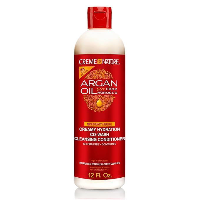 Creme of Nature, Argan Oil Hair Conditioner, Creamy Hydration Co-Wash Cleansing Conditioner, 12 Fl Oz x-pression