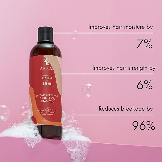 As I Am Restore And Repair Jamaican Black Castor Oil Shampoo, 12 FL Oz, 355ml x-pression