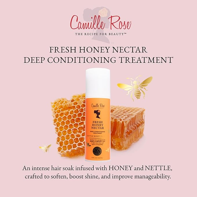 Camille Rose Fresh Honey Nectar Deep Conditioning Treatment to Hydrate, Stimulate Hair Growth and Add Shine x-pression