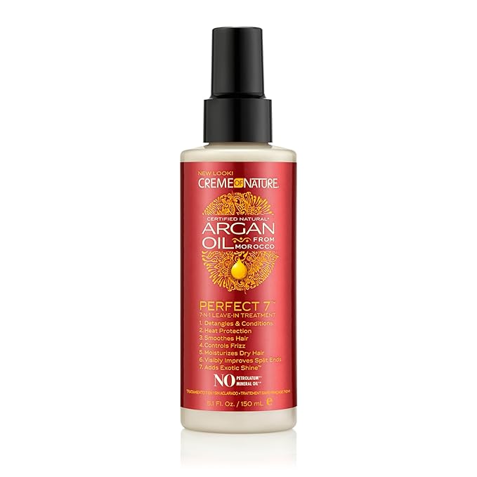 Crème of Nature, Argan Oil for Hair, Perfect 7-in-1 Leave-in Treatment, for Healthy Hair with Exotic Shine, 5.1 Fl Oz x-pression