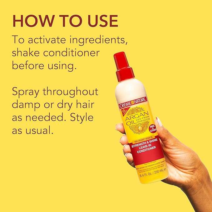 Crème of Nature, Argan Oil Leave In Conditioner, Detangling and Conditioning Formula for Normal Hair 8.45 Fl Oz x-pression