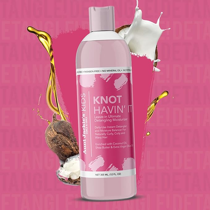 Aunt Jackie's Girls Knot Havin' It, Leave-in Ultimate Hair Detangler, For Daily Use for Naturally Curly Hair, 12 Ounce Bottle x-pression
