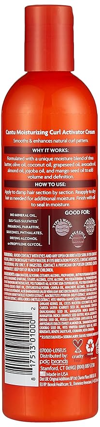 CANTU Shea Butter Moisturizing Curl Activator Cream, 12 Oz (355 ml) x-pression
