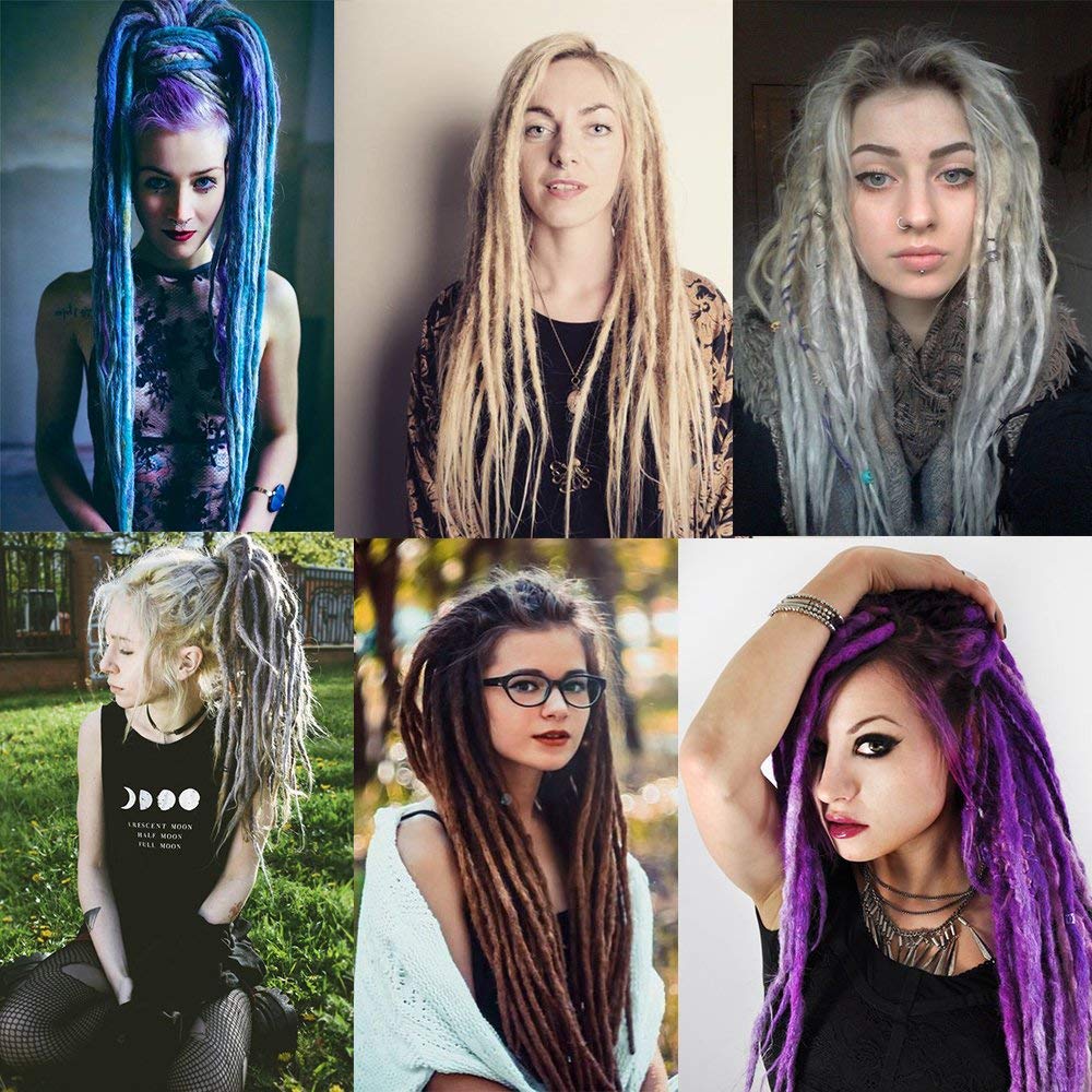 Kuknus Dread Locks Extensions Twist Braiding Hair Crochet Braids Wavy Bulk 20″ x-pression