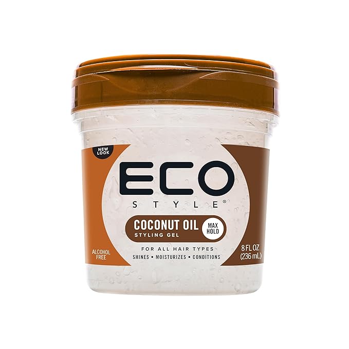 Eco Style Coconut Oil Styling Gel - Adds Luster and Moisturizes Hair - Weightless Styling and Superior Hold - Prevents Breakage and Split Ends - Promotes Scalp Health - Ideal for all Hair x-pression
