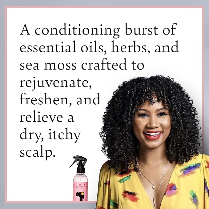 Camille Rose Mint Condition Braid and Scalp Spray, with Aloe Vera and Sea Moss to Hydrate, Reduce Breakage, and Nourish the Scalp, 8 fl oz x-pression