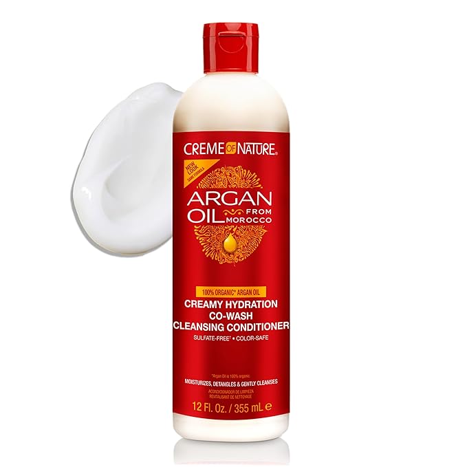 Creme of Nature, Argan Oil Hair Conditioner, Creamy Hydration Co-Wash Cleansing Conditioner, 12 Fl Oz x-pression