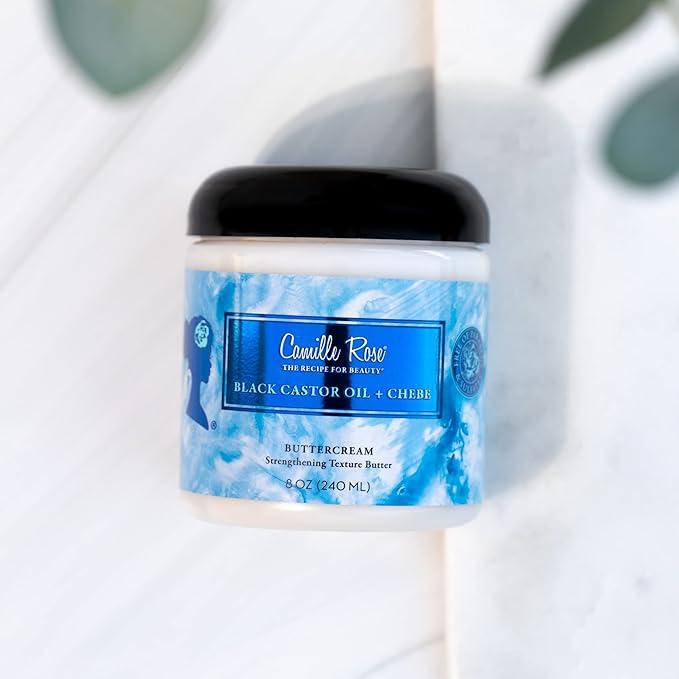 Camille Rose Black Castor Oil & Chebe Buttercream, Strengthening and Styling Butter to Restore Moisture for Thick, Textured Hair, 8 oz x-pression
