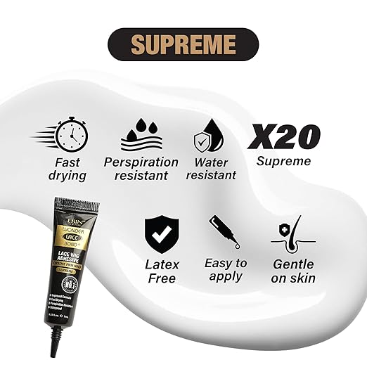Wonder Lace Bond Lace Wig Adhesive Glue Tube Pack – Extreme Firm Hold (Supreme) 0.23fl. Oz/ 7mL x-pression